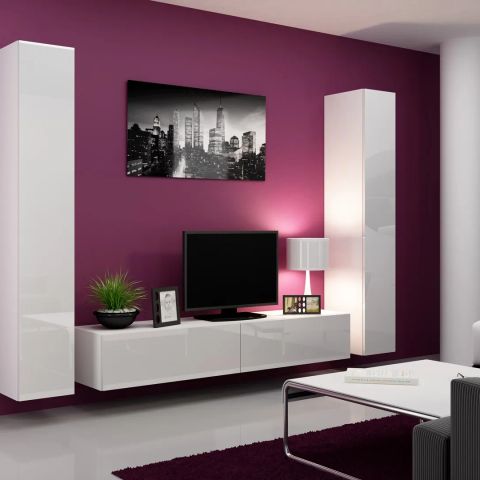 Cama Living room cabinet set VIGO 4 white/white gloss