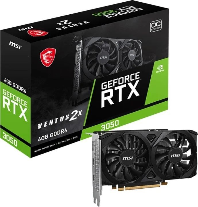 Graphics Card|MSI|NVIDIA GeForce RTX 3050|6 GB|GDDR6|96 bit|PCIE 4.0 16x|Dual Slot Fansink|2xHDMI|1xDisplayPort|RTX3050VEN2XE6GOC