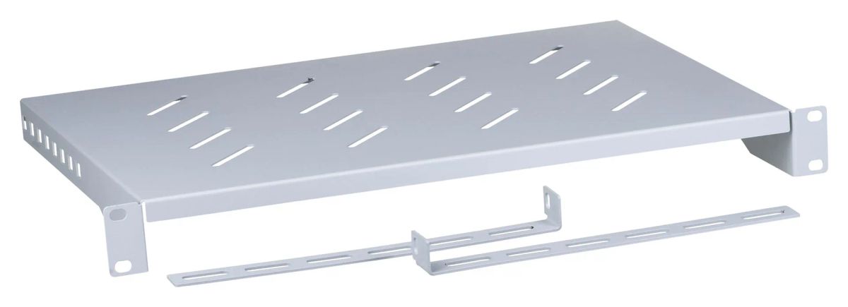 Lanberg 19" fixed shelf 1U/483x300mm, max load capacity up to 25kg | AK-1004-S | Grey