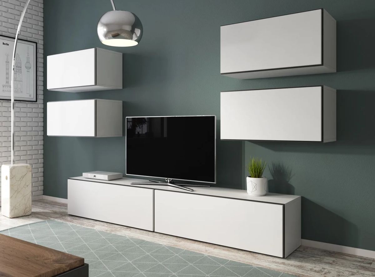 Cama living room furniture set ROCO 2 (2xRO1 + 4xRO3) white/black/white