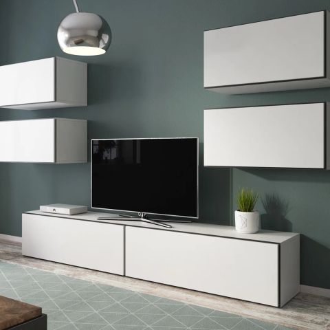 Cama living room furniture set ROCO 2 (2xRO1 + 4xRO3) white/black/white