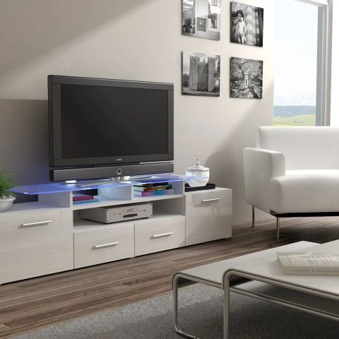 Cama TV stand EVORA 200 white/white gloss