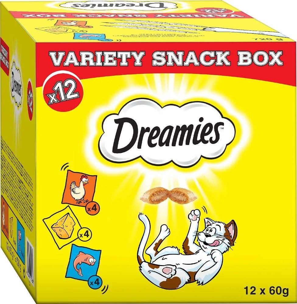 DREAMIES Variety Snack Box - cat treats - 12x60 g