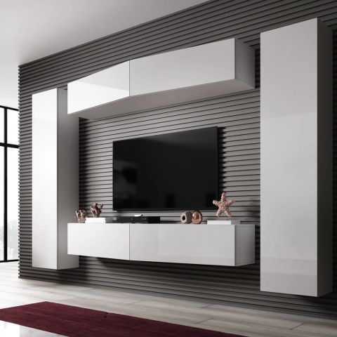 Cama Living room cabinet set VIGO SLANT 7 white/white gloss