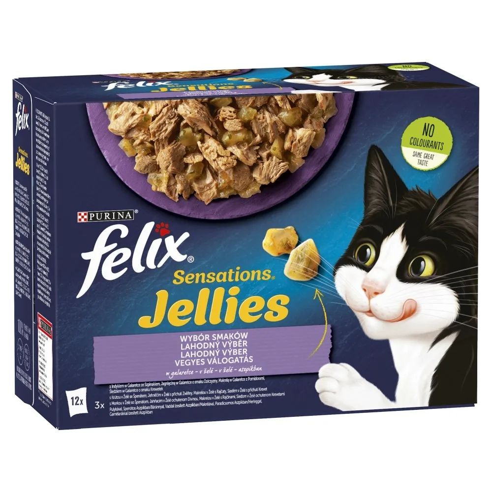 Purina Felix Sensations Mix Turkey, Mackerel, Lamb, Herring - Wet Cat Food - 12x85 g