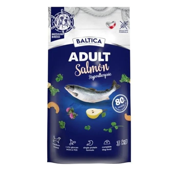 BALTICA Excellent Hypoallergenic Adult Medium breeds Salmon - dry dog food - 3kg