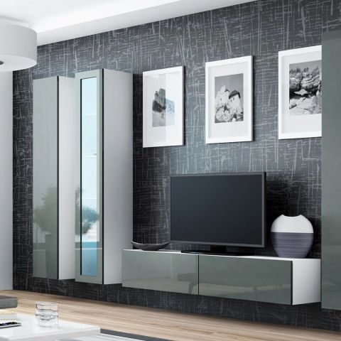 Cama Living room cabinet set VIGO 15 white/grey gloss