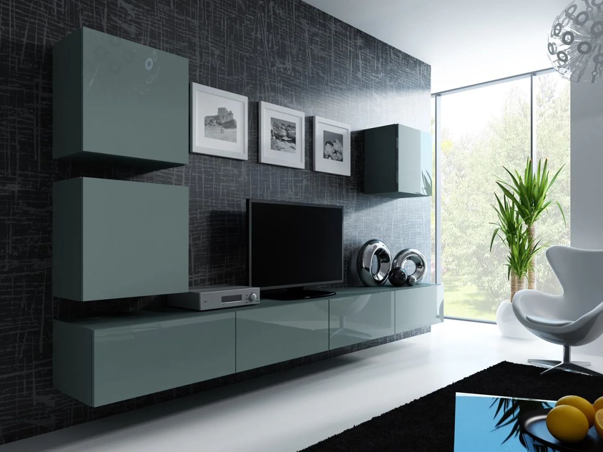 Cama Living room cabinet set VIGO 22 grey/grey gloss