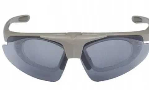 Wosport Tan shooting glasses - 3 interchangeable visors, strap