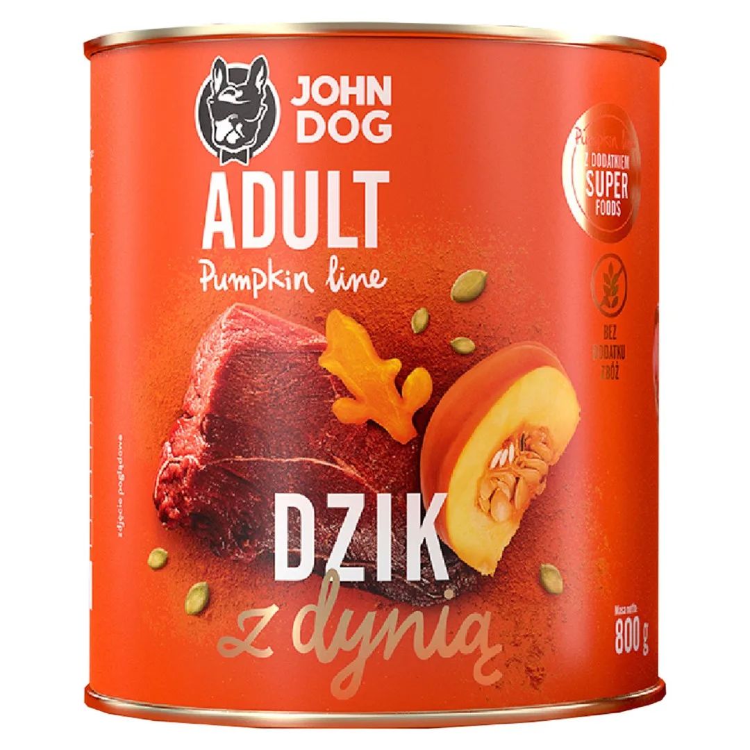 JOHN DOG Pumpkin Line Wild boar with pumpkin - wet dog food - 800g