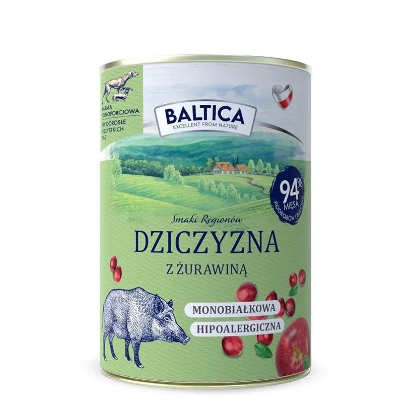BALTICA Smaki regionów Venison with cranberries - wet dog food - 400g