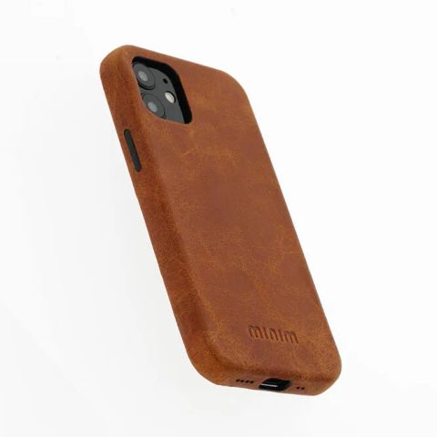 iPhone 12 mini nahast kaitseümbris Konjakipruun
