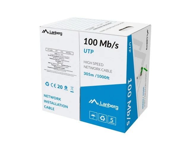LANBERG LAN UTP CABLE 100MB/S 305M WIRE CCA GREEN