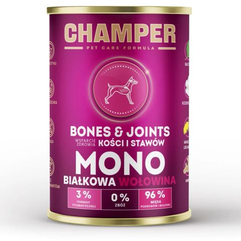 CHAMPER Bones & Joints Monoprotein Beef - wet dog food - 400g