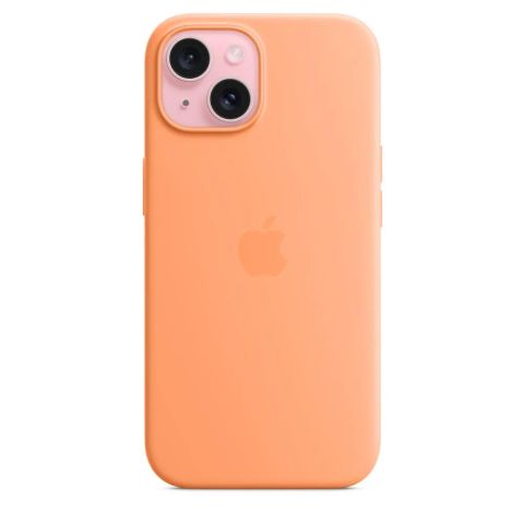 iPhone 15 Silicone Case Orange Sorbet Originaal Ümbris