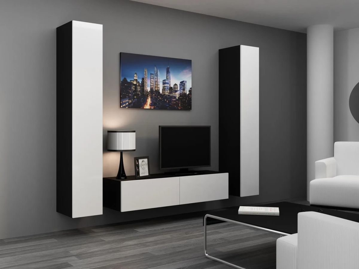 Cama Living room cabinet set VIGO 9 black/white gloss