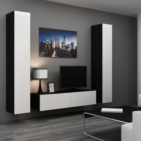 Cama Living room cabinet set VIGO 9 black/white gloss