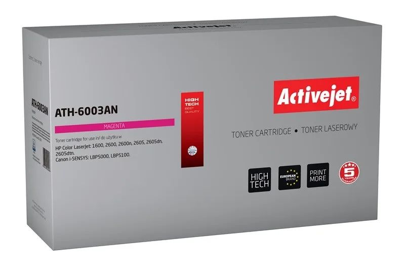 Activejet ATH-6003AN Toner (replacement for HP 124A Q6003A, Canon CRG-707M; Premium; 2000 pages; Magenta)