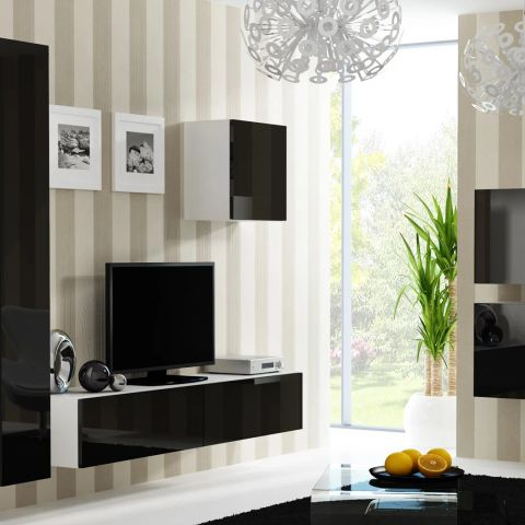 Cama Living room cabinet set VIGO 24 white/black gloss