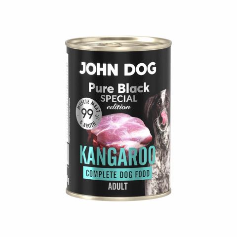 JOHN DOG Pure Black Special Edition Mono Kangaroo - wet dog food - 400g