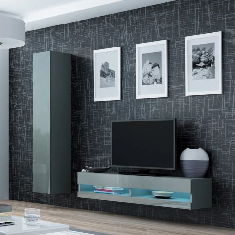 Cama TV stand VIGO NEW 30/140/40 grey/grey gloss