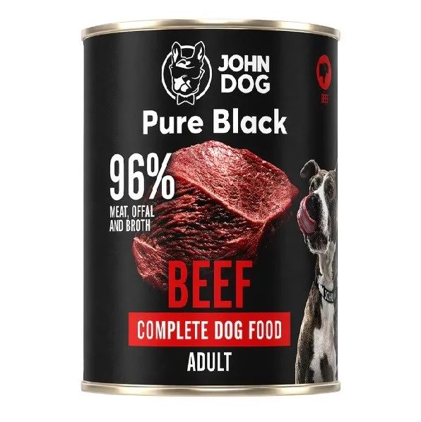 JOHN DOG Pure Black Mono Beef - wet dog food - 400g