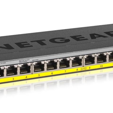 NETGEAR GS116PP Unmanaged Gigabit Ethernet (10/100/1000) Power over Ethernet (PoE) Black