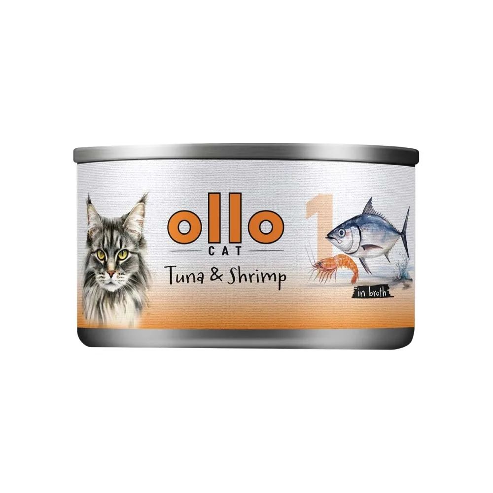 OLLO Cat nr 1 Tuna & Shrimp in broth - wet cat food - 70g