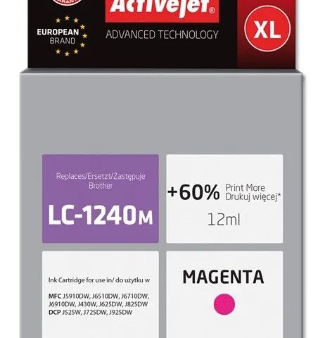 Activejet AB-1240MNX Ink (replacement for Brother LC1240M/1220M; Supreme; 12 ml; magenta)