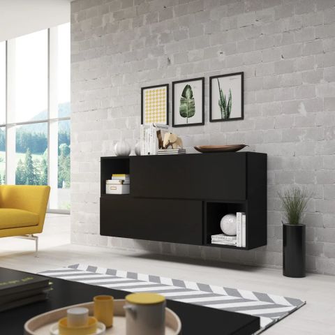 Cama living room furniture set ROCO 14 (2xRO1 + 2xRO6) black/black/black