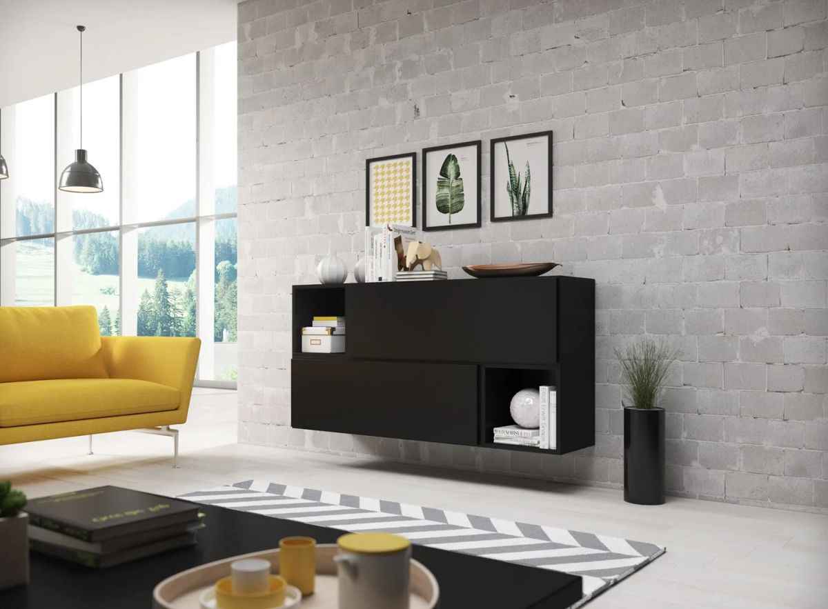 Cama living room furniture set ROCO 14 (2xRO1 + 2xRO6) black/black/black