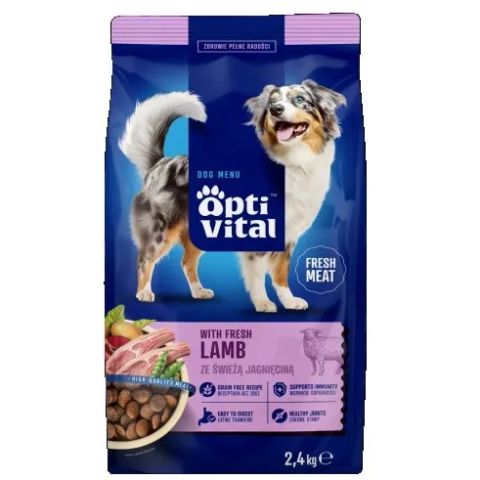OPTIVITAL with fresh lamb - dry dog food - 2,4kg