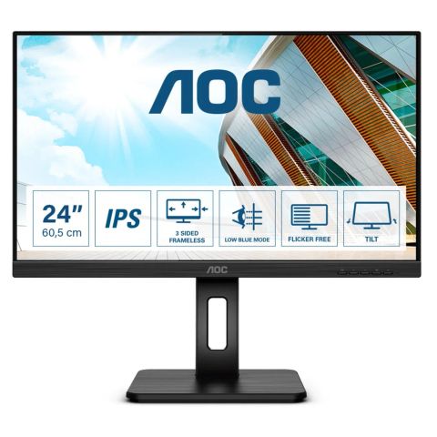 AOC Q24P2Q LED display 60.5 cm (23.8") 2560 x 1440 pixels Quad HD Black