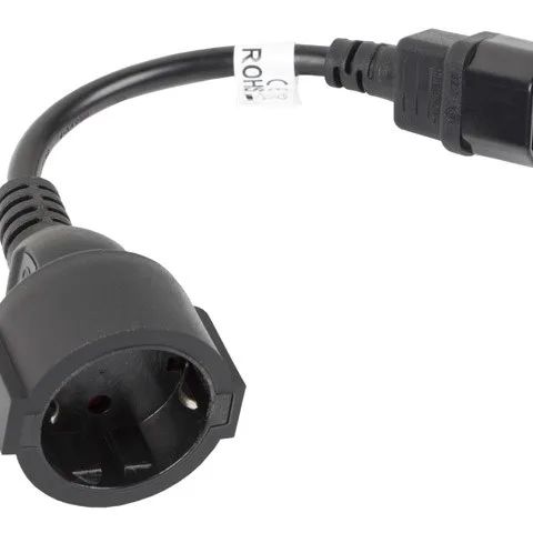 Lanberg CA-C14E-10CC-0018-BK power cable Black C14 coupler