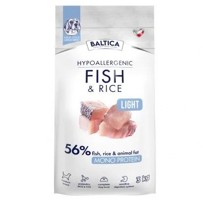 BALTICA Nutraceutic Hypoallergenic Light M Fish with rice - dry dog food - 3kg