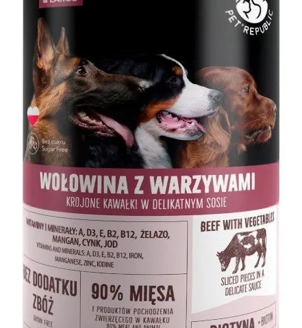 PET REPUBLIC Adult Medium & Large Beef with vegetables - wet dog food - 1250g