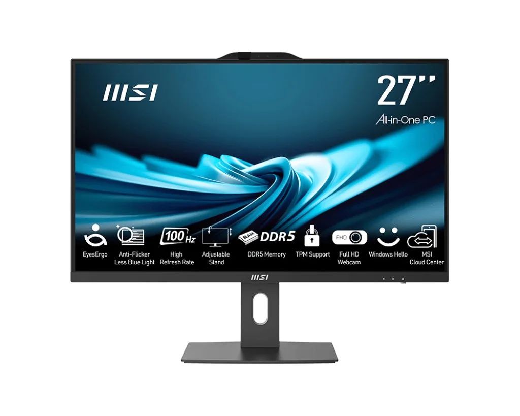 MSI Pro AP272P Intel® Core™ i7 68.6 cm (27") 1920 x 1080 pixels All-in-One PC 16 GB DDR5-SDRAM 1 TB SSD Windows 11 Pro Wi-Fi 6 (802.11ax) Black