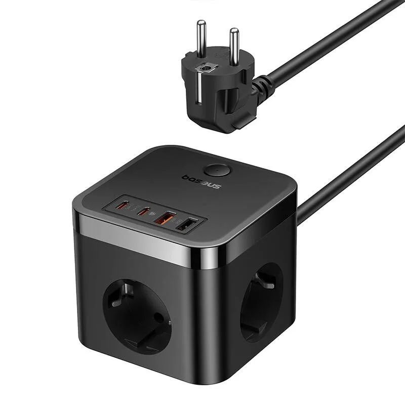 Baseus PowerCombo Universal power strip Indoor Black