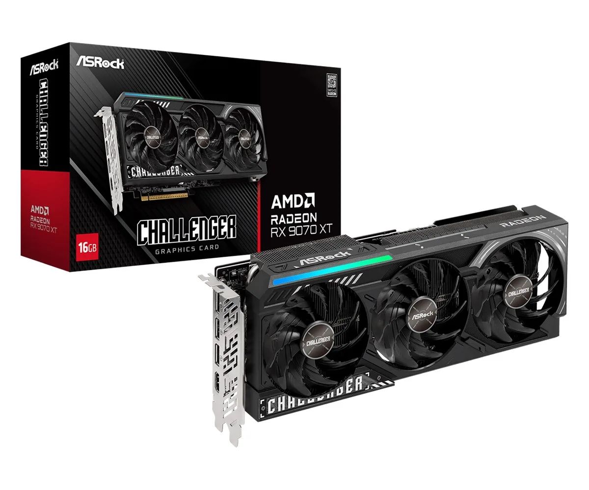 Graphics Card|ASROCK|AMD|Radeon RX 9070 XT|16 GB|GDDR6|256 bit|PCI Express x16 5.0|Active|RX9070XTCL16G