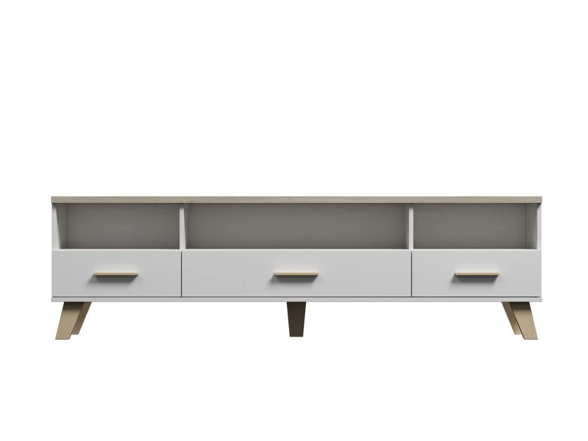 Cama RTV stand LOTTA 180cm white + sonoma oak