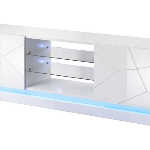 Cama TV cabinet QIU 200 MDF white gloss/white gloss