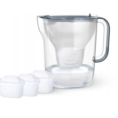 BRITA Style ESSENTIAL XL Water Filter Jug (Dark Blue) + 3 x MX Pro Pure Performance Filters
