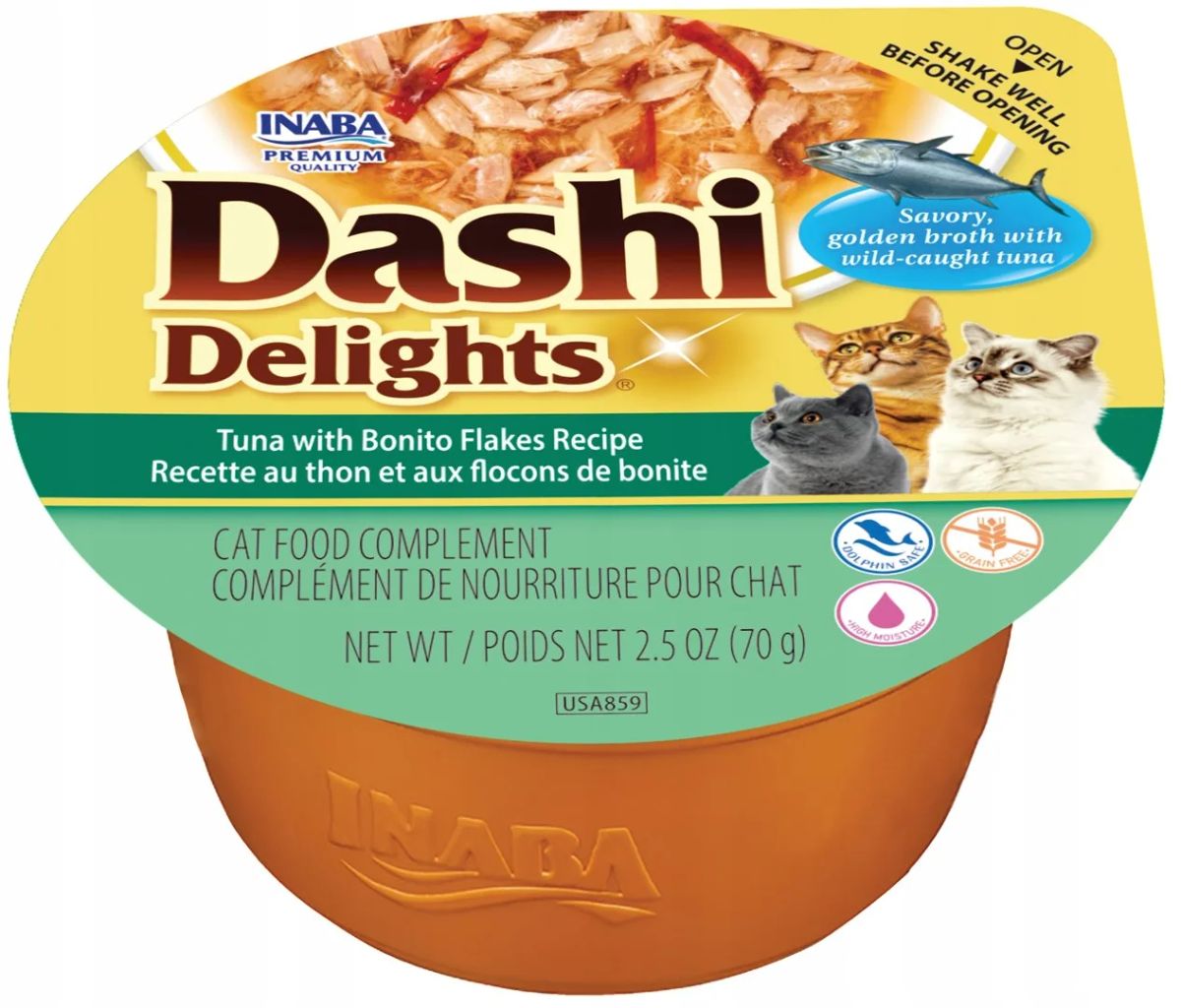 INABA Dashi Delights Tuna with bonito recipe - wet cat food - 70g