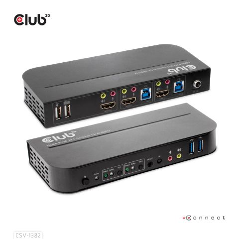 VIDEO SWITCH KVM HDMI 2PORT/CSV-1382 CLUB3D