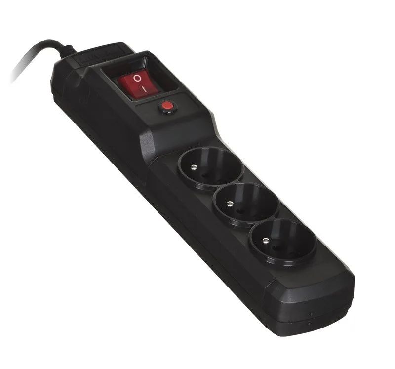 Activejet COMBO 3GN 1,5M black power strip with cord