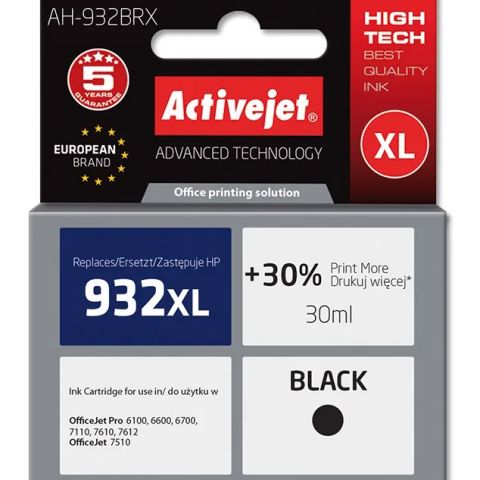 Activejet AH-932BRX Ink (replacement for HP 932XL CN053AE; Premium; 30 ml; black)