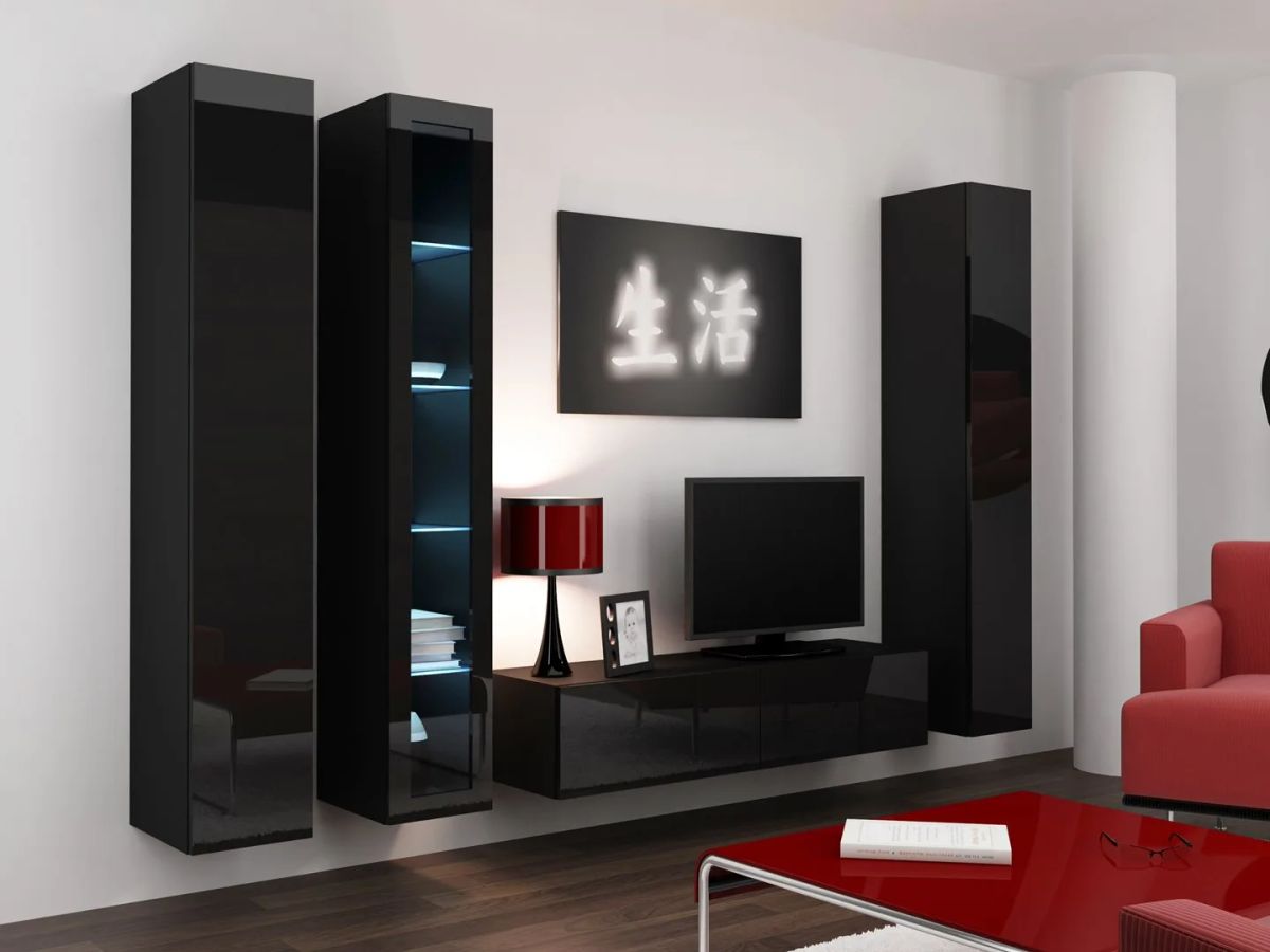 Cama Living room cabinet set VIGO 15 black/black gloss