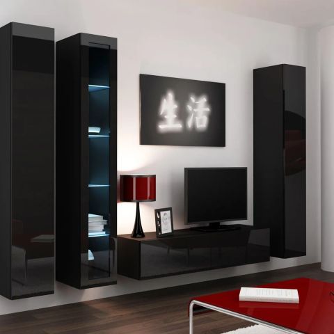 Cama Living room cabinet set VIGO 15 black/black gloss