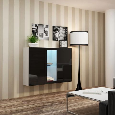 Cama Sideboard VIGO 90/120/38 white/black glossy