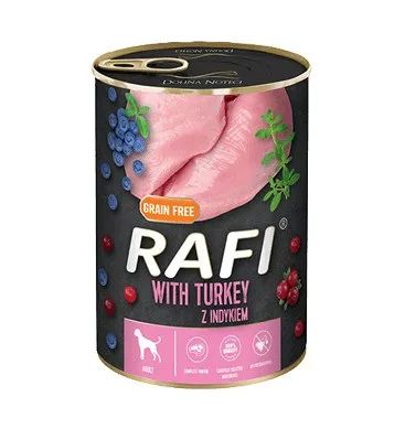 Dolina Noteci Rafi Dog wet food with turkey, blueberries and cranberries - 800g